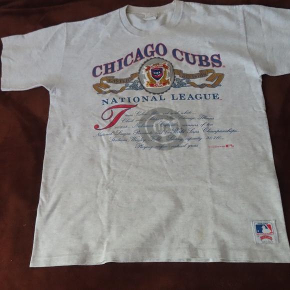 Vintage Chicago Cubs Nutmeg Mills T Shirt Mens XL Single Stitch Made in USA - Picture 1 of 8